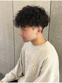 メンズナチュラルマッシュシャドウパーマ波巻きスパイラルパーマ