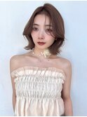 似合わせカット×くびれボブ×くすみベージュ