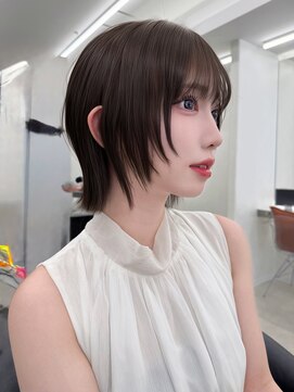 サンド 名古屋(sand) アプリコットオレンジくびれヘアハイライトカラー名古屋ショート