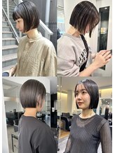 ラインが綺麗な切りっぱなしボブ◎