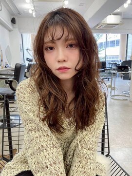 ハニーシブヤ(HONEY shibuya) ウェーブパーマ/レイヤーカット/チョコレートブラウン2