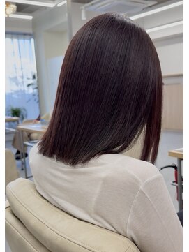 エルヘアメゾン(el. hair maison) ぱつっとボブ☆艶感ボルドーカラー