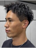 刈り上げアップバングスパイキーショートパーマスパイラルパーマ