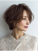くびれショート白髪ぼかしカラー３０代４０代５０代６０代