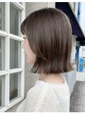 切りっぱなしボブ/ワンレングス/大人ボブ/顔周りレイヤー