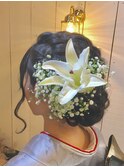 【成人式セット】生花のヘアセット