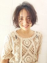 グロウミドル(GROW middle)&nbsp;暗めカラーのラフなボブパーマ　野村恵子