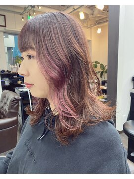 ヘアーサロン アウラ(hair salon aura) 【aura】エギョモリ　チェリーピンク
