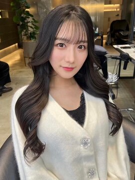 ロンドシェリ 仙台(Lond Cheri) 美髪/エアリーロング/ピンクブラウン/顔周り×斜めバング[仙台]