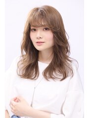髪質改善/シースルーバング/こなれレイヤー/モカベージュ/ミナ