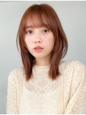 ミディアム セミロング レイヤー 顔周りカット 原宿 表参道