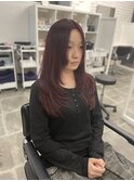 顔まわり/ザクザクレイヤー/トレンド/春カラー/チェリーレッド