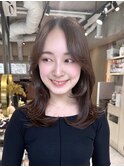 ミディアム/くびれヘア/韓国風/髪質改善トリートメント/縮毛矯正