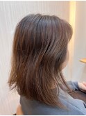 ピレンジ大人可愛いナチュラルヘアマロンベージュレイヤーミディ