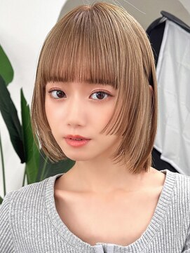 ロエ 博多店(loe) 【loe】切りっぱなしボブ×姫カット×ハイトーンカラー