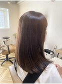 秋の艶ラベンダーブラウン×髪質改善カラー【箕面船場】