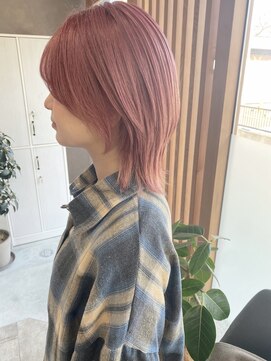 イルウィ(irwi) 【門前仲町】トレンド　レイヤーボブ　ピンクカラー