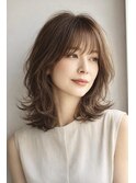 大人ミディアム　白髪ぼかし　脱白髪染めハイライト40代50代60代
