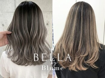 ベラバイブルーム(BELLA by Blume)の写真/褒められ髪へ*透明感×立体感で魅せるハイライト♪ダメージ最小限のケアブリーチで艶めく発色！白髪も◎
