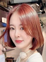 ピス 堀江(PIS) 垢抜け!顔まわりレイヤー&韓国風ボブ&艶チェリーブラウン