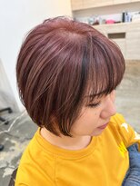ボンドヘアステージ 良福寺店(BOND hair stage)&nbsp;ブリーチ×アッシュピンク！黒前髪の個性派ショートボブ
