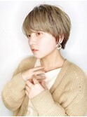 マッシュショート/ベージュカラー/イメチェンヘアスタイル