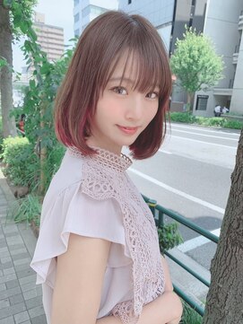 イース バイ アンブルリュクス 北千住(Ease by amble luxe) 前髪くびれイメチェンイヤリングカラーラベンダーカラー