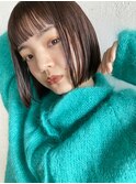 ぱつっとミニボブ_ホワイトグレージュネビージュ_49067