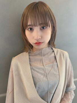 ポーチバイハニー オモテサンドウ(PORCH by HONEY omotesando) 大人可愛い20代30代40代ソフトウルフボブ×ラテベージュ