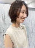 ショートレイヤー　くびれショート　チョコレートブラウン