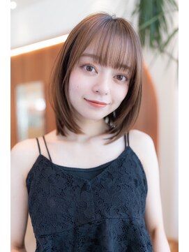 ハバナ 渋谷(HAVANA) 20代30代大人可愛い小顔ボブ/斜めバンググレージュカラー