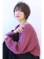 オーロ 緑地公園店(ORO)&nbsp;ローライトアッシュブラウン大人かわいい小顔ワンサイドショート