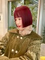 シアン(SYAN) ぷつっとボブ×ブリーチ×ボルドーカラー