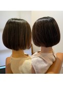 丸みのあるボブ