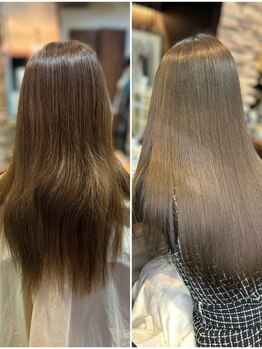 ブランシスヘアー(Bulansis Hair)の写真/《ブリーチ×縮毛矯正ご対応可能◎》髪質に合わせ薬剤を選びまっすぐになりすぎず自然な柔らかい指通りに♪