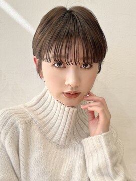 キミトヘアデザインアンドスパ(Kimito Hair design&spa) マッシュショートモーヴピンク　オリーブグレーストレートパーマ