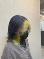 アレンヘアー 梅田店(ALLEN hair)&nbsp;インナーイエロー/ネイビー/ケアブリーチ