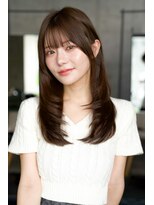 エインアンリー 明治神宮前(AIN.ANLY.) ☆ミディアムレイヤーカットダークアッシュ大人ガーリー韓国ヘア