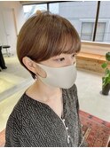 マッシュショート丸みショートボブくびれショート黒髪ショート