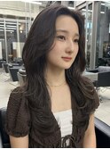 栄透け感カラー垢抜けレイヤーロングスタイル　　
