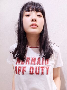 エンクス(enx) 厚めバングの黒髪モードロング  鶴ヶ峰 美容室