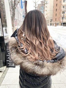 ワンスタイル(One style) コントラストバレイヤージュ　ベージュ