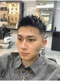 スキンフェード束感アップバングベリーショートF