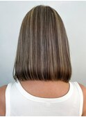 ハイライトボブ_グレージュカラーシルキーベージュ_ba409521