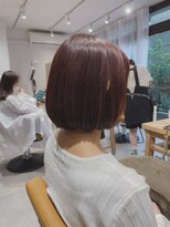 クラップス 上大岡(CLAPS)&nbsp;ピンクブラウン/ツヤカラー/丸みボブ/【ブリーチ無し】