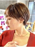 30代40代大人女性/前髪ありショートボブ/ショートヘア/髪質改善