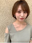 韓国風レイヤーボブ/前髪カット/ショート/カカオブラウン[仙台]