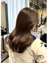 ソヨン 栄2号店(SOYON)&nbsp;黒髪/グレーベージュ/レイヤーロング/前髪パーマ/髪質改善
