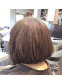 大人可愛い重めバングショートボブ＊くすみベージュ＊40代50代