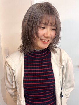 パーク 福岡天神西通り店(parc) ミディアムボブ　ウルフレイヤー　顔回りレイヤー　小顔カット